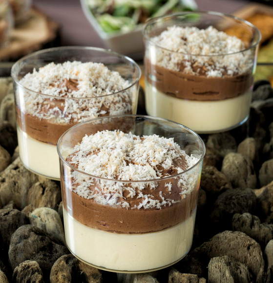 Crème coco et mousse chocolat