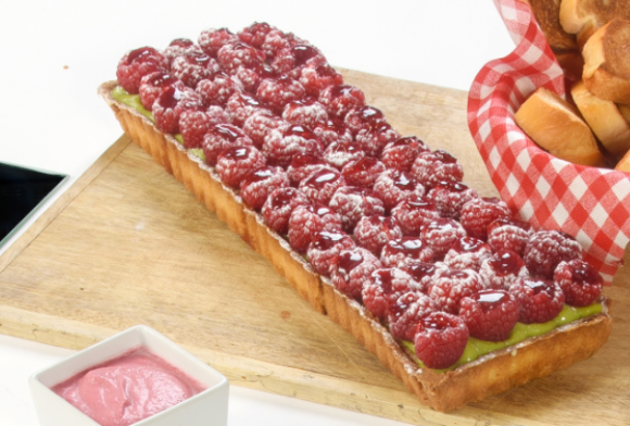 Tarte aux framboises et Pistache