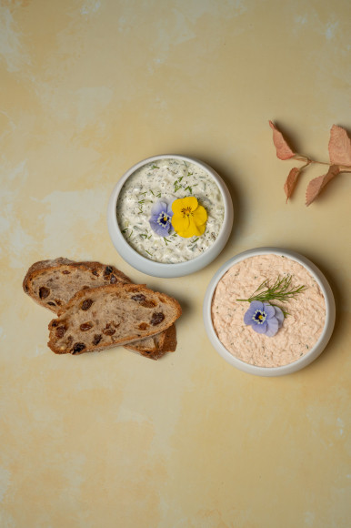 Rillettes de saumon à l'aneth & Tzatzíki