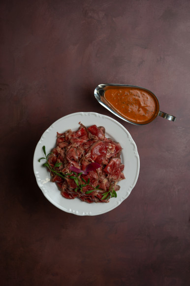 Plateau de faux filet rôti au poivre & sa sauce Louisiane
