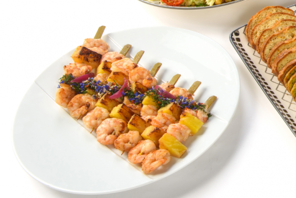 Brochette de Gambas et Ananas