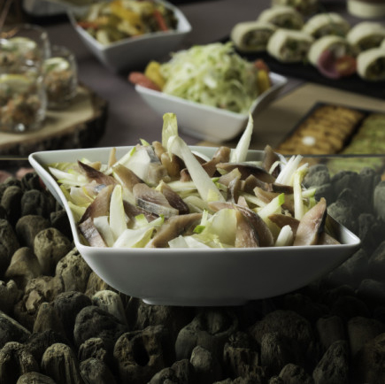 Salade d’endives, pomme fruit et hareng fumé