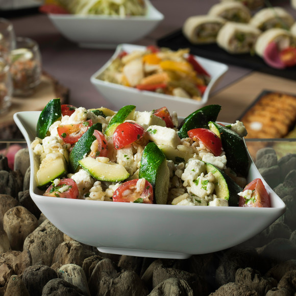 Salade de blé, feta et courgette