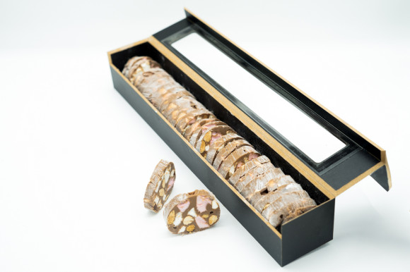 Saucisson au chocolat Gianduja en trompe l'oeil